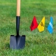 Shovel with utility locating flags